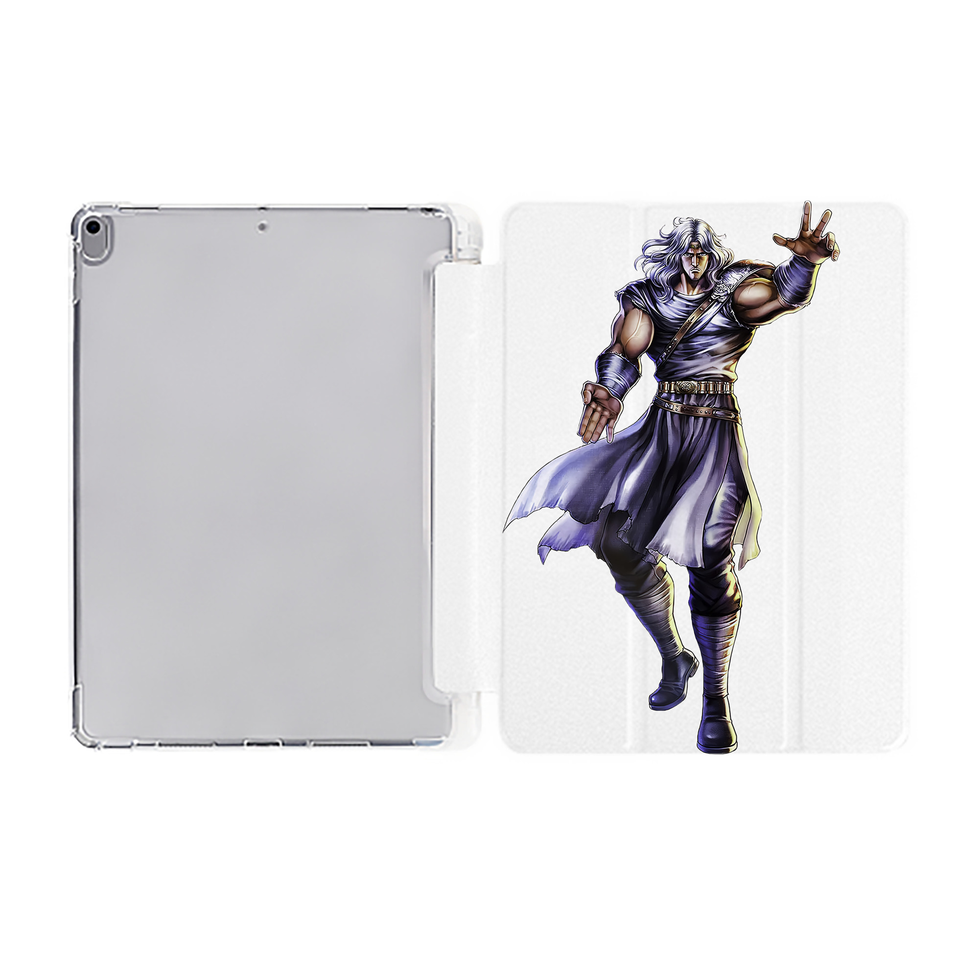 （画像用） 北斗の拳 Fist of the North Star IPad ケース ペン収納付き 三つ折りスタンド PUレザー×シリコン 対応機種9.5/10.5/10.9インチ